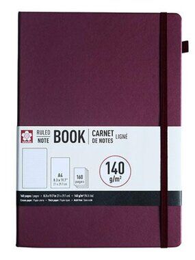 Sakura Notebook Ruled 160 Pages Mulberry 8.3"X11.7" A4 Size School Office Home